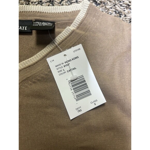 111 State‎ V-Neck Sweater Lightweight - Tan Brown - Men's Large - Picture 3 of 6